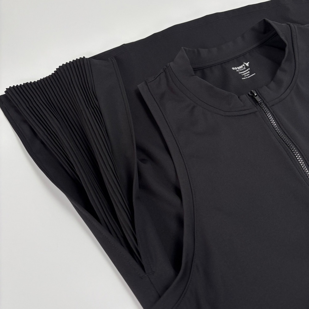 NWT MockNeck HalfZip Pleated Black Athletic Dress LP Mini Tennis Pickleball Golf - Picture 3 of 10
